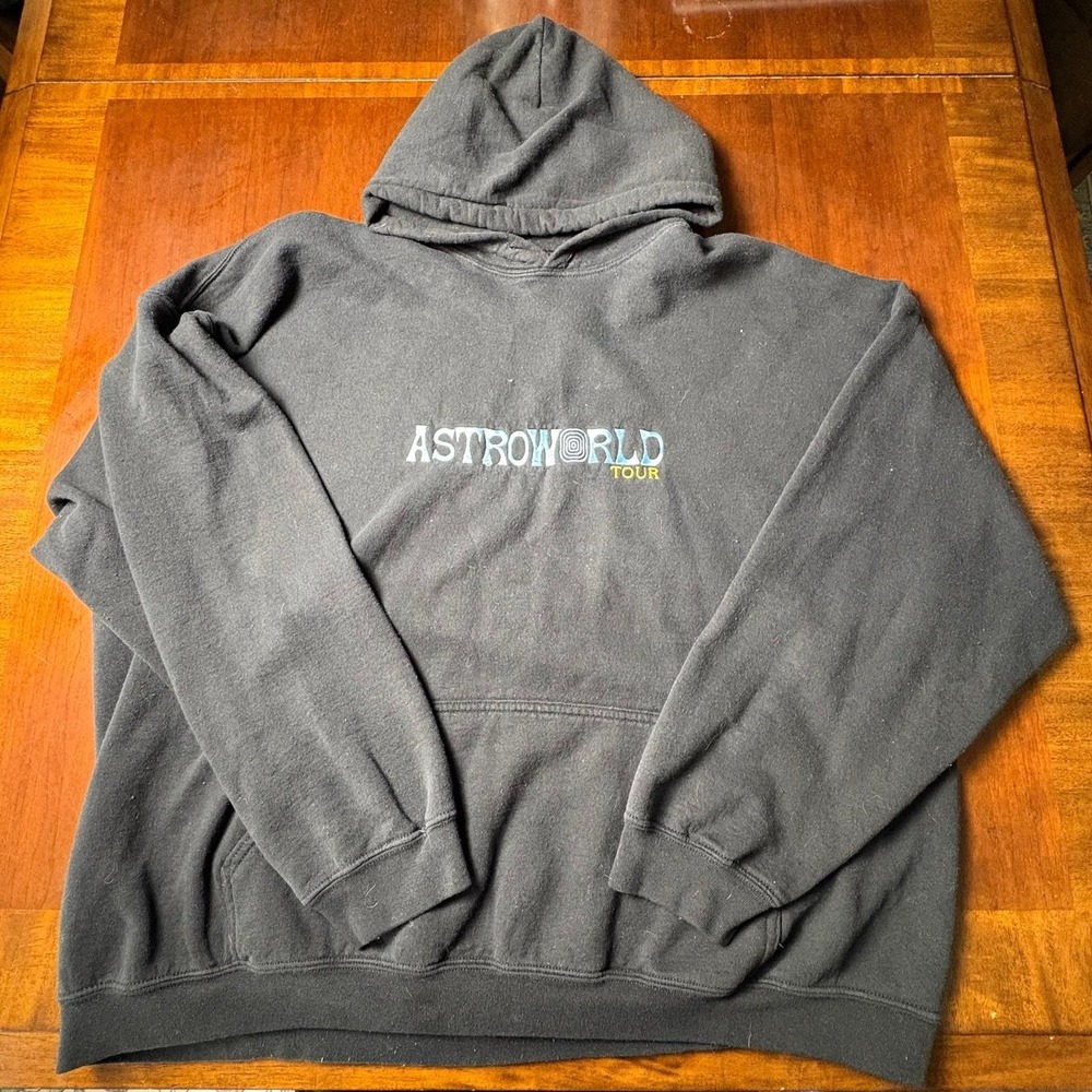 Travis Scott Astroworld Wish You Were Here Tour Black Hoodie XXL 28x26